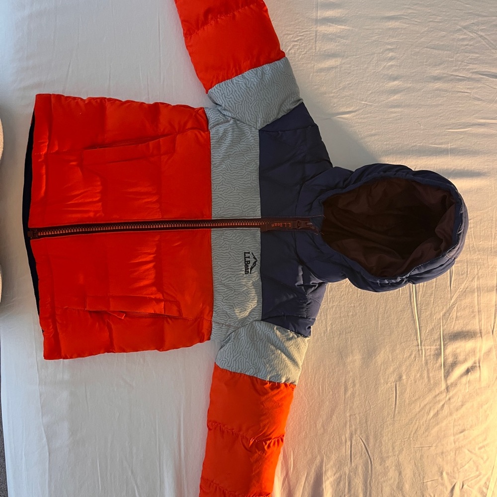 L.L. Bean Kids' Puffer Jacket - Orange, Blue, Gray